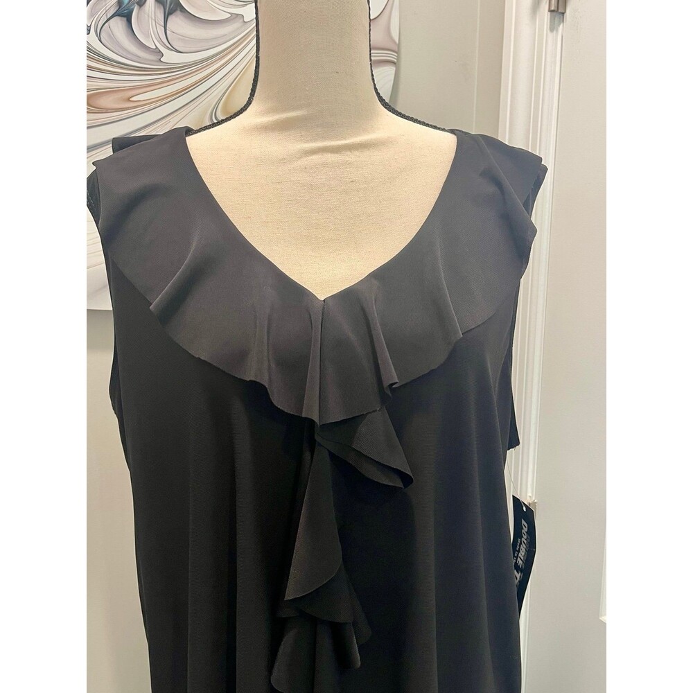 NWT Double Take  Black Sleeveless Shirt Made in USA 2X